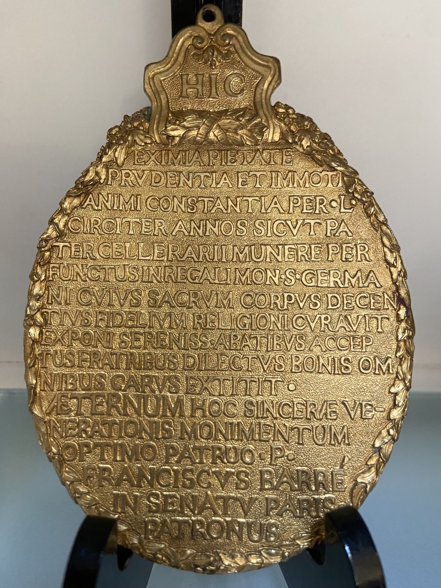 Commemorative Plaque, Royal Abbey Of Saint-germain-des-prés, Year 1703-photo-2