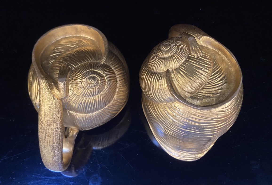 Deux Tasses Verseuses Art Nouveau, Bronze Doré, Epoque Fin XIXe/Début XXe-photo-4