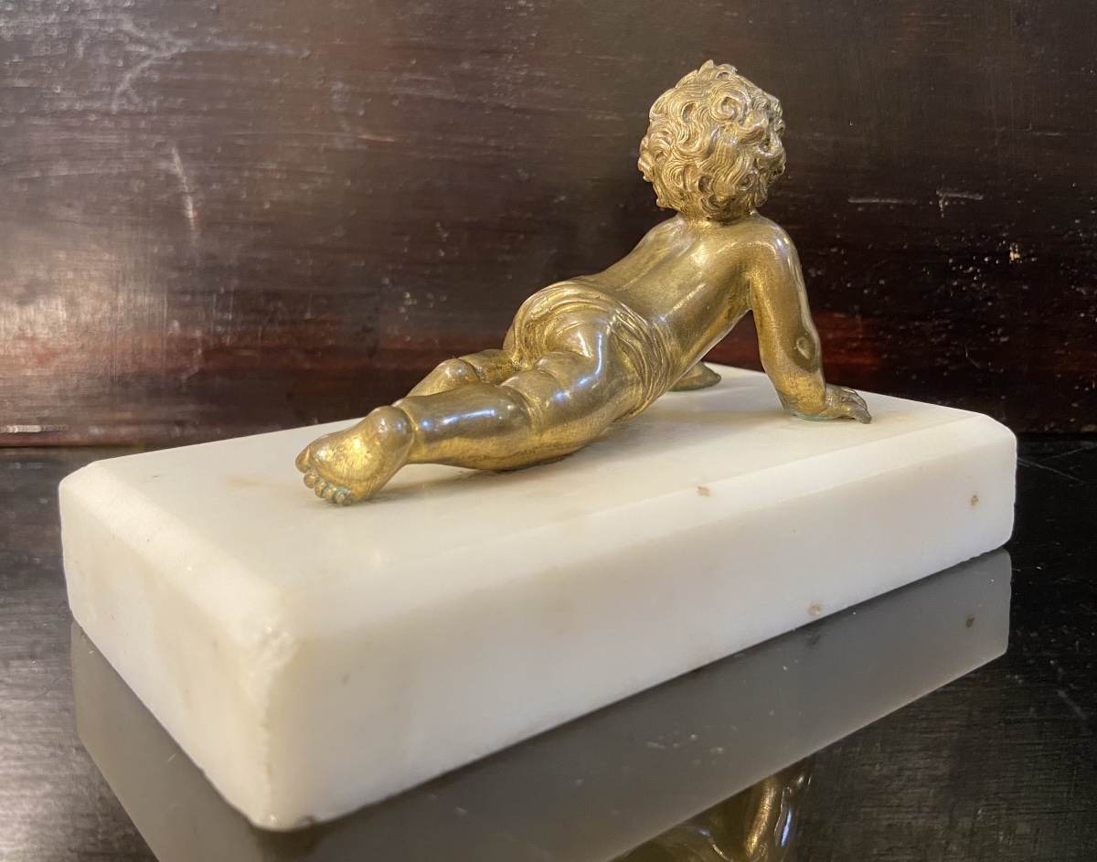 Petit Putto En Bronze, Epoque 1900-photo-4