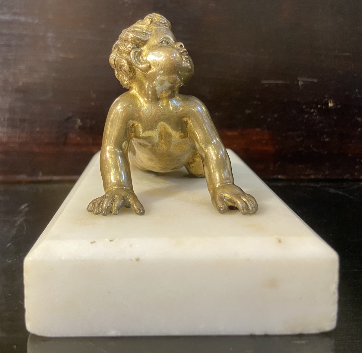 Petit Putto En Bronze, Epoque 1900-photo-3