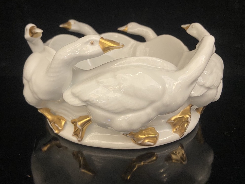 Coupe "Danse Des Oies" En Porcelaine De Thuringe, Epoque 1900-photo-2