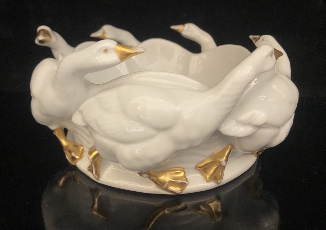 Coupe "Danse Des Oies" En Porcelaine De Thuringe, Epoque 1900-photo-3