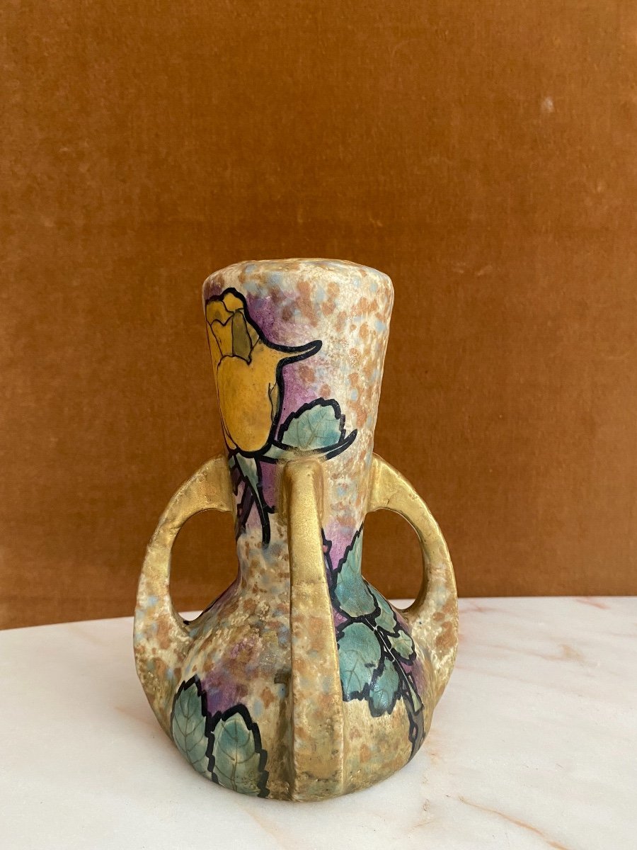 Petit Vase Amphora, Faience, Autriche, Années 1910-photo-2