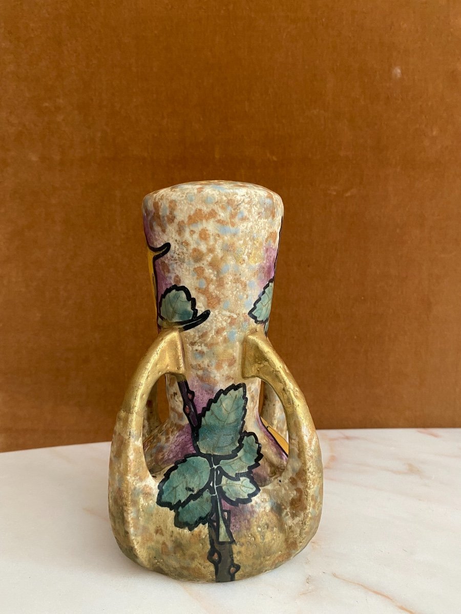 Petit Vase Amphora, Faience, Autriche, Années 1910-photo-3