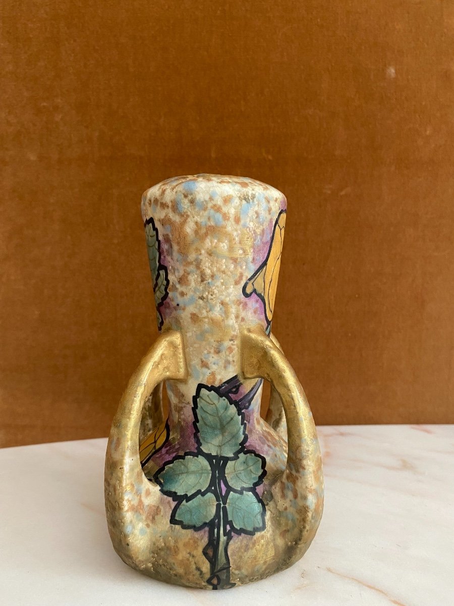 Petit Vase Amphora, Faience, Autriche, Années 1910-photo-3