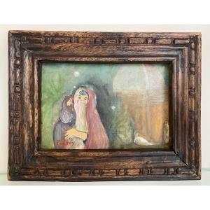 Small Orientalist Oil On Panel Signed By Henri-jean Pontoy, 1930s/1950s
