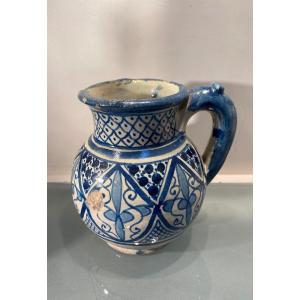 Moroccan Pitcher In Faience From Fez, Late 19th/early 20th Century