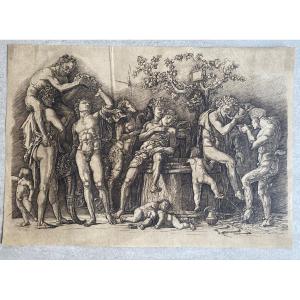 Gravure "les Bacchanales" Par Mantegna, Epoque Fin XIXeme/début XXeme