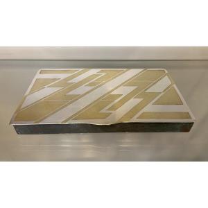 Boîte Art Déco Moderniste, Laiton Argenté, Années 1930