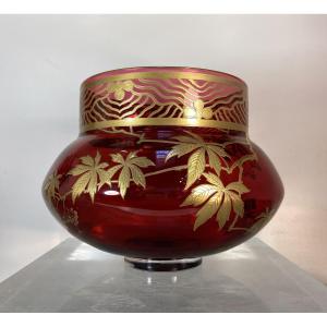 Coupe Japonisante En Cristal De Baccarat, Epoque Fin XIXe