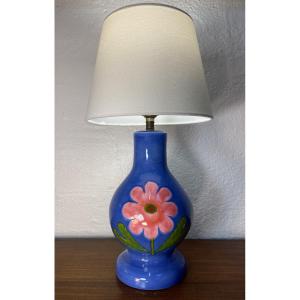 Petit Pied De Lampe En Céramique Signée Sophie, Années 1960/70