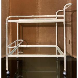 Desserte Par Jacques Adnet, Simili Cuir, Années 1950/60