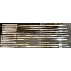 Suite De 11 Hâtelets En Argent, Epoque XXe