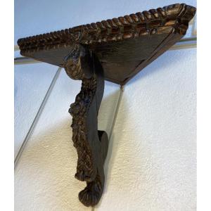 Console D'Applique D'Angle En Chêne Sculpté, Epoque XVIIIe
