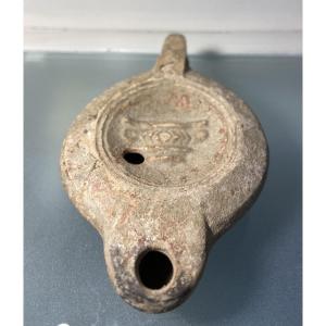 Oil Lamp With Crater Vase Design, Terracotta, Gallo-roman Period
