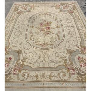 Tapis De Style Louis XVI Dans le Goût D'Aubusson, Laine, Années 1950