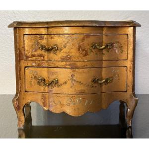 Boîte A Bijoux Commode Miniature Vernis Martin, Period 1900/1920