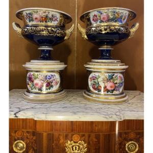 Pair Of Paris Porcelain Basins, 19th Century