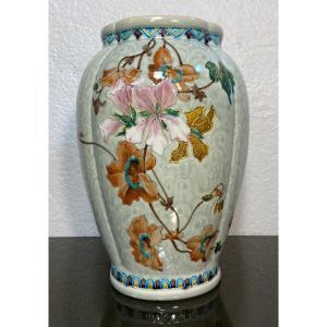 Vase En Faïence De Gien A La Manière De Théodore Deck, Années 1900/1910