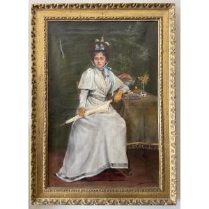 Henri Laurent-Desrousseaux, Portrait De Jeune Femme, Année 1891