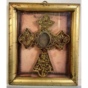 Reliquaire Aux Paperolles, Epoque Fin XIXe/Début XXe