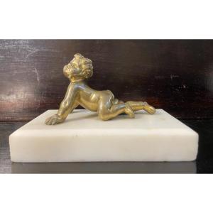 Petit Putto En Bronze, Epoque 1900