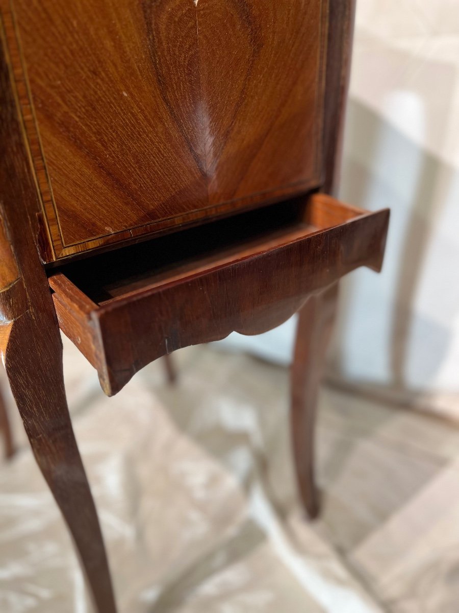 Louis XV Style Marquetry Bedside Table Early 20th Century-photo-4