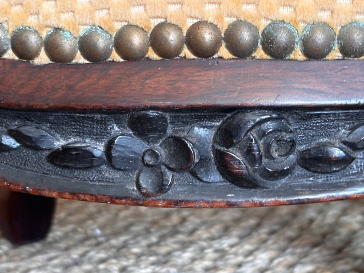 Napoleon III Rosewood Footrest, 19th Century -photo-4