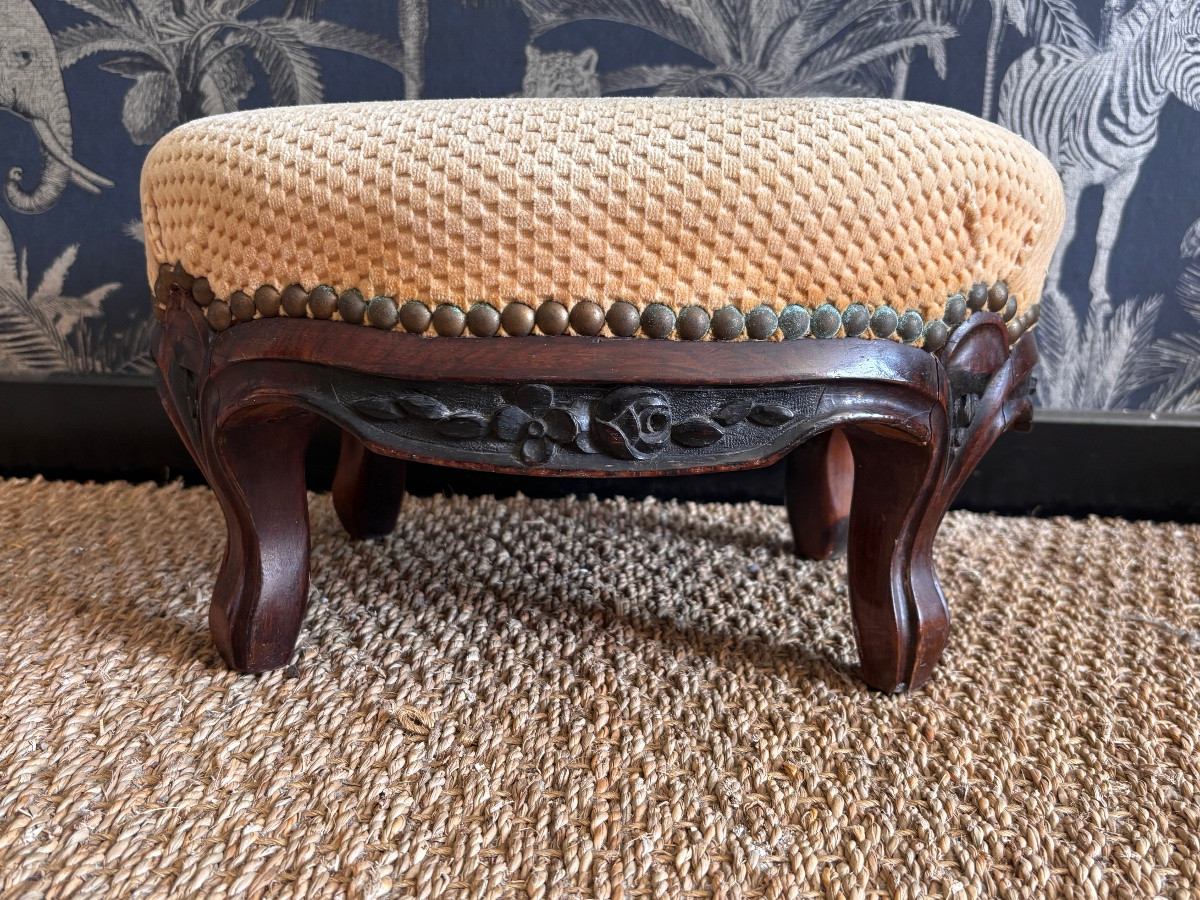 Napoleon III Rosewood Footrest, 19th Century -photo-2