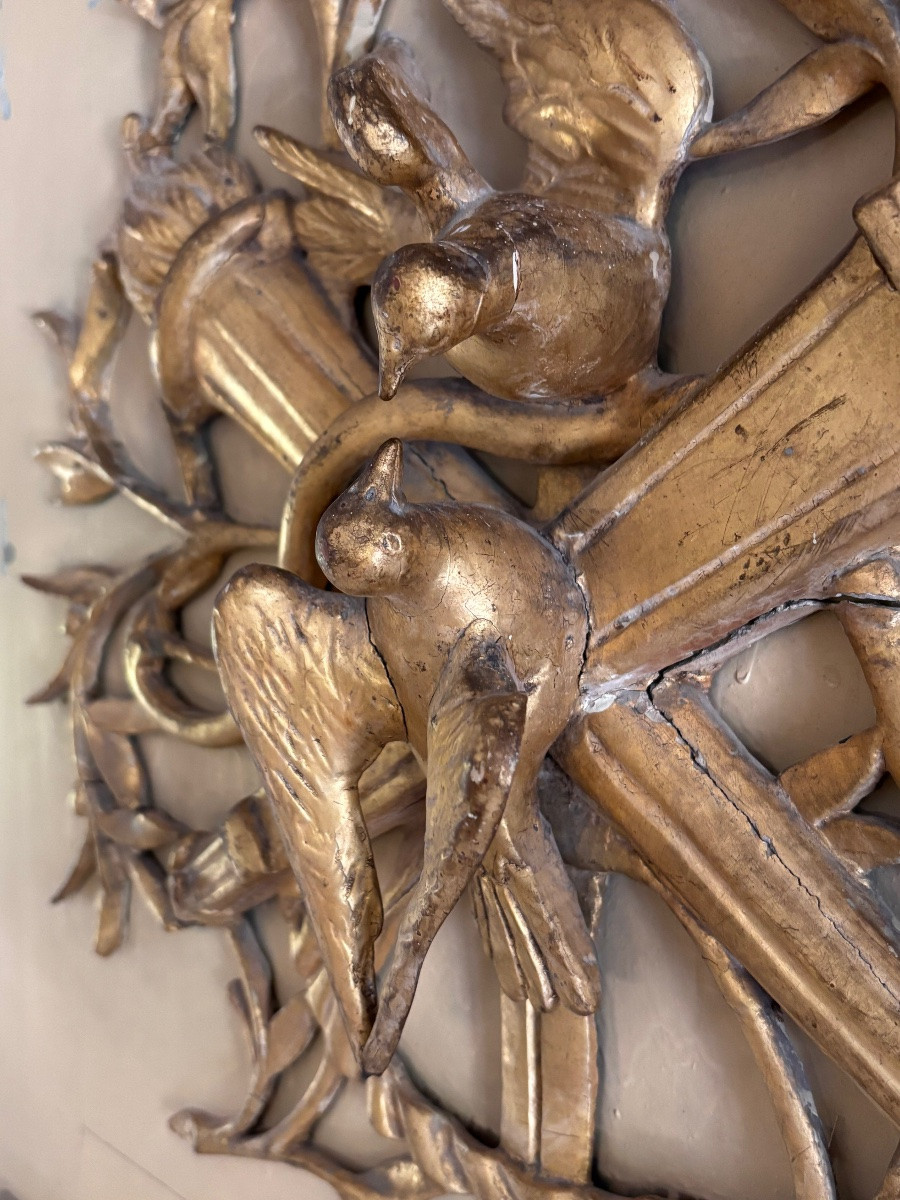 Trumeau De Boiserie Bois Doré XVIII Eme -photo-3