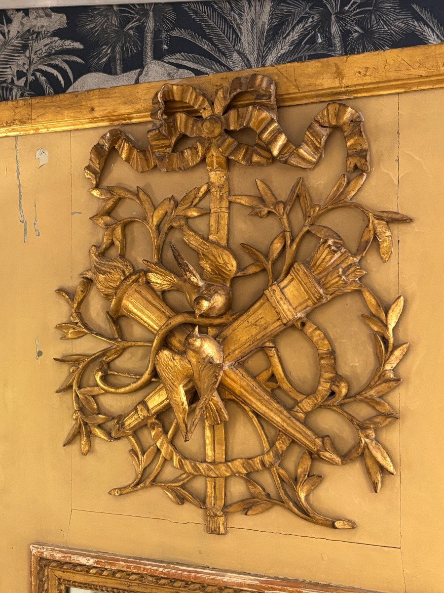Trumeau De Boiserie Bois Doré XVIII Eme -photo-4
