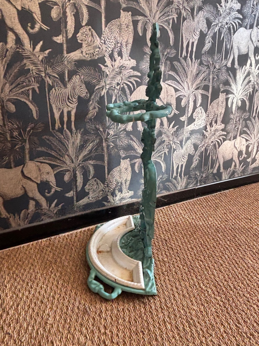 Porte parapluie fonte émaillée chien début xxeme -photo-1