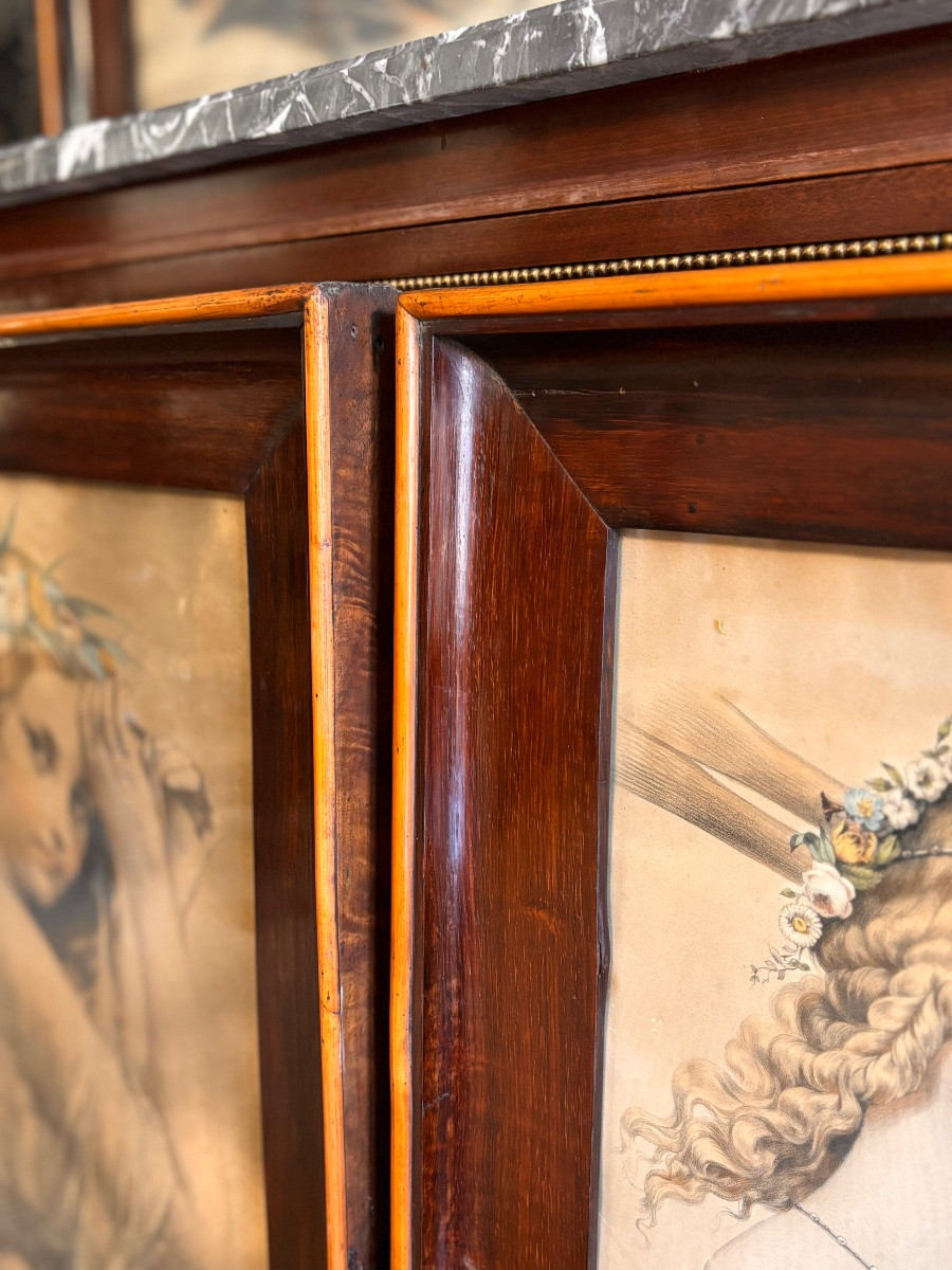 Set Of 4 Frames, Restoration Period, Rosewood, 19th Century -photo-2