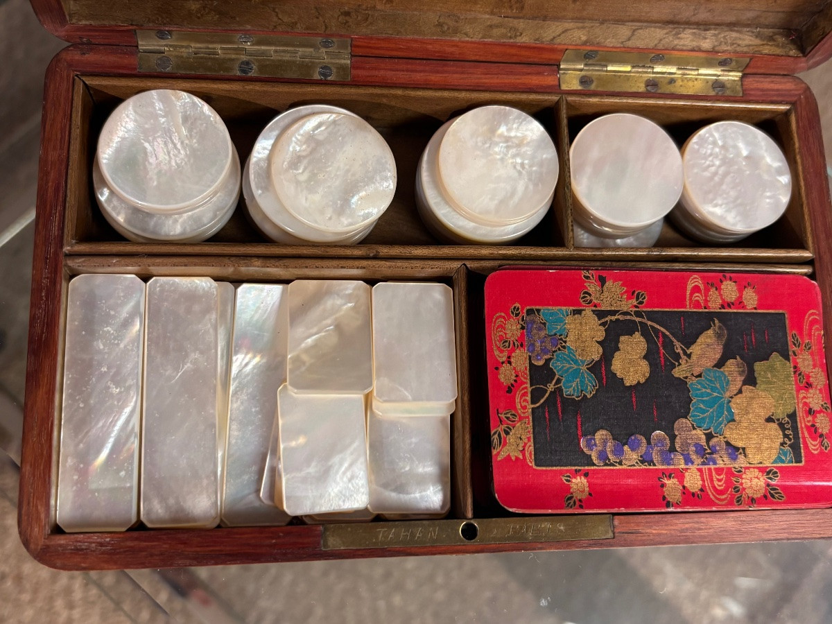 Card Box Signed Tahan In Paris, Late 19th Century -photo-3