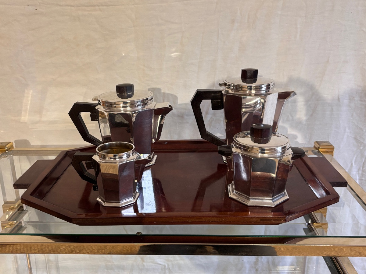Art Deco Silver-plated Metal Coffee Service, 1930s