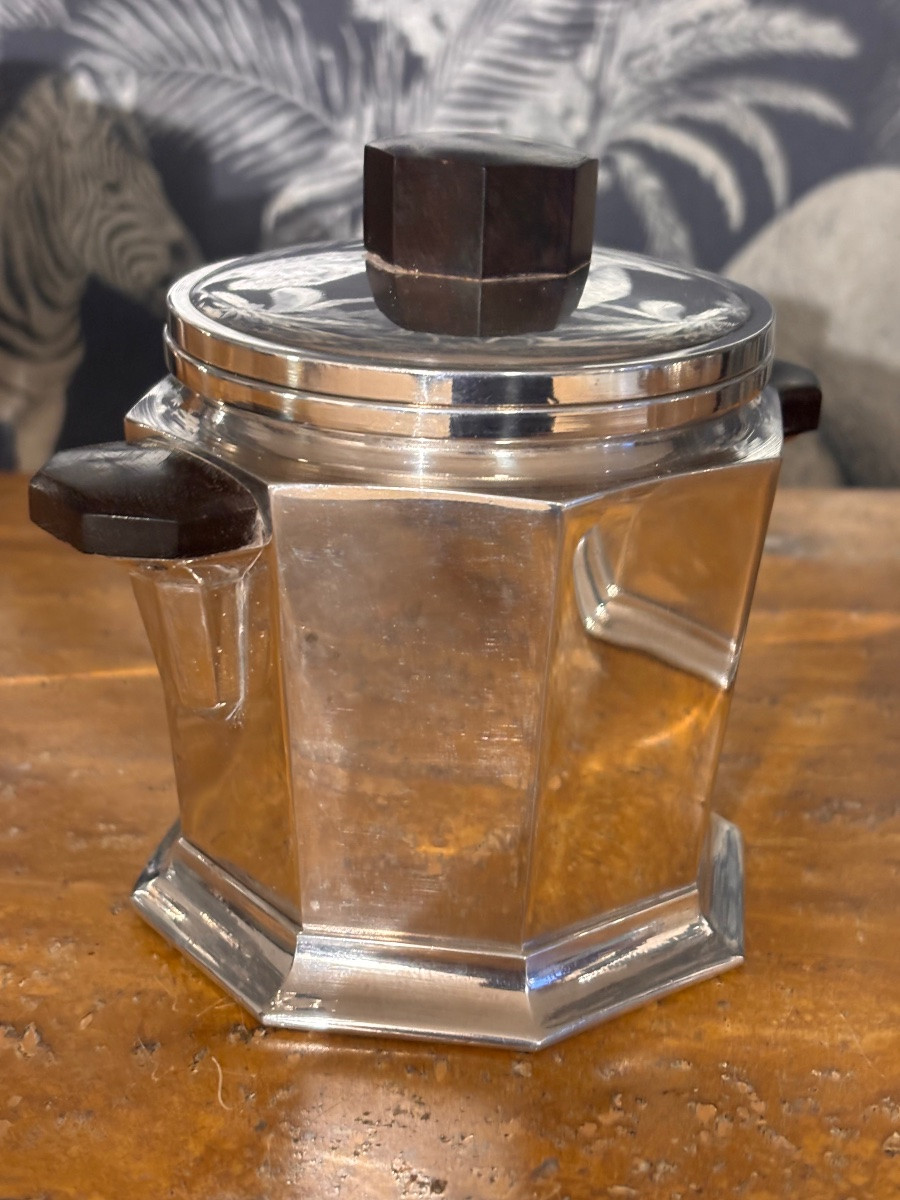 Service à café métal argenté art deco moderniste 1930-photo-1