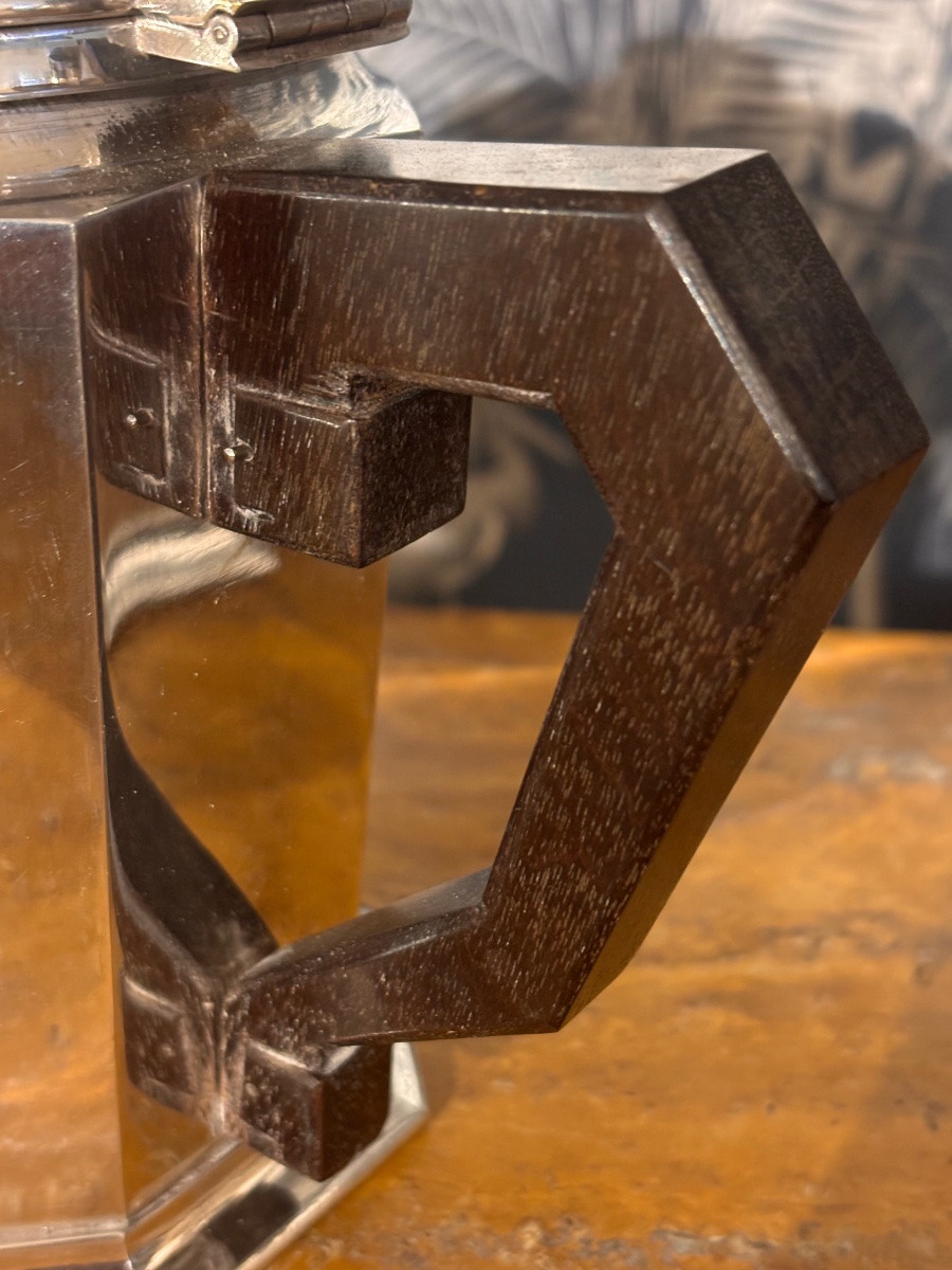 Service à café métal argenté art deco moderniste 1930-photo-4