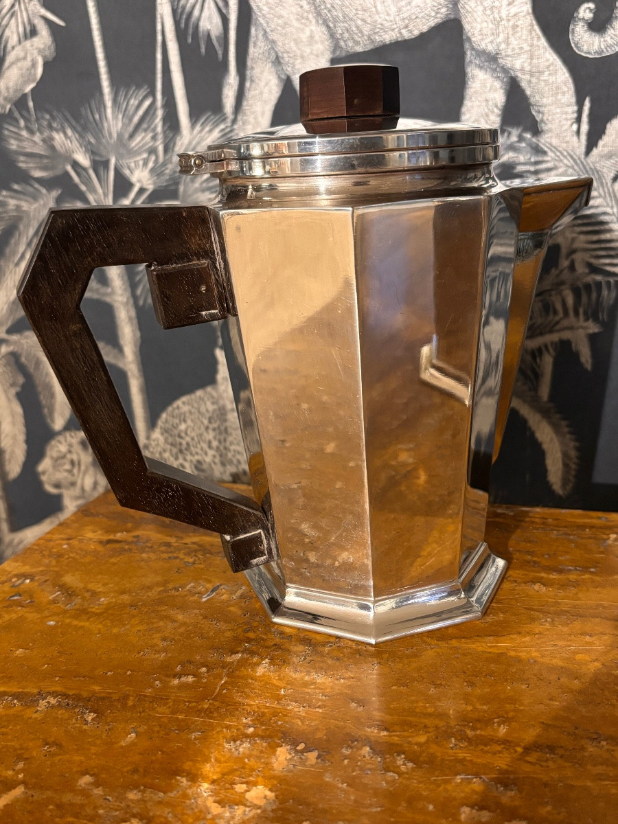 Service à café métal argenté art deco moderniste 1930-photo-5
