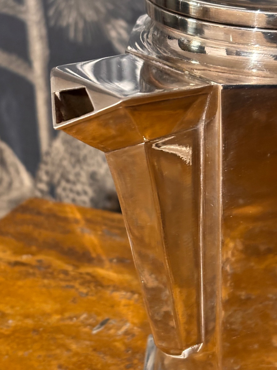 Service à café métal argenté art deco moderniste 1930-photo-7