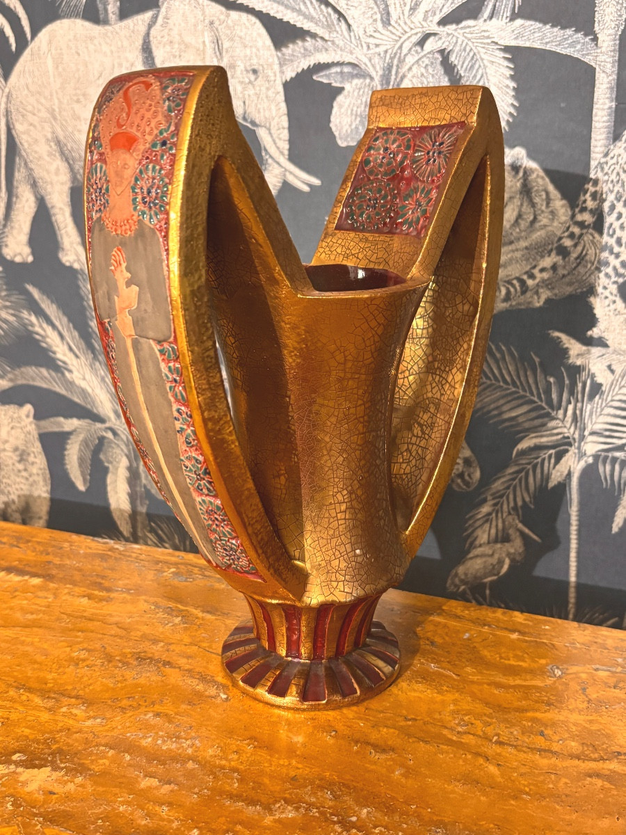 Vase céramique art deco Marcel Guillard 1930