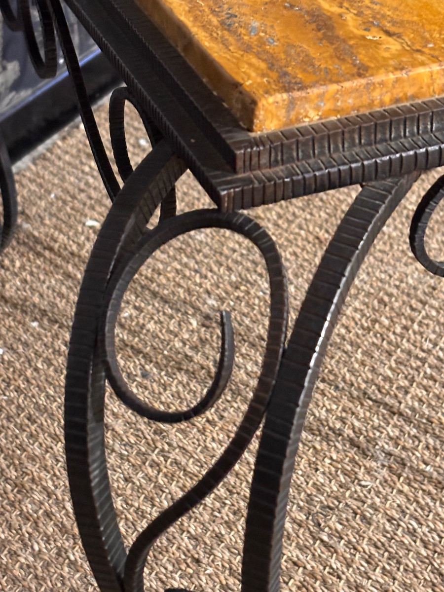 Table basse art deco fer forgé 1930-photo-4