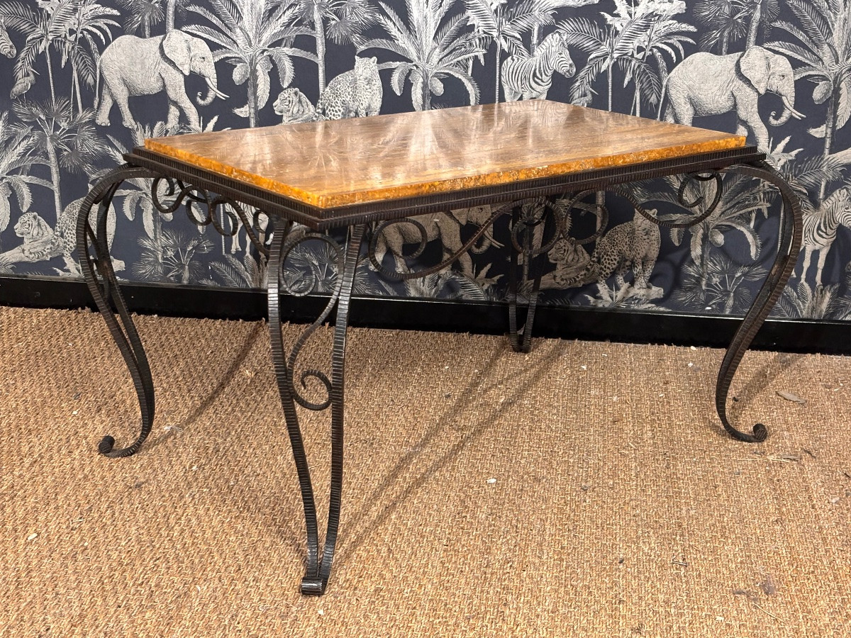 Table basse art deco fer forgé 1930-photo-3