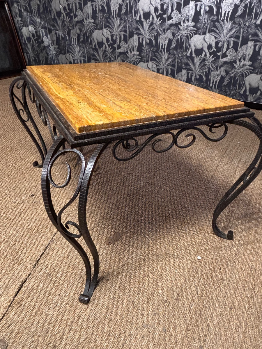 Table basse art deco fer forgé 1930
