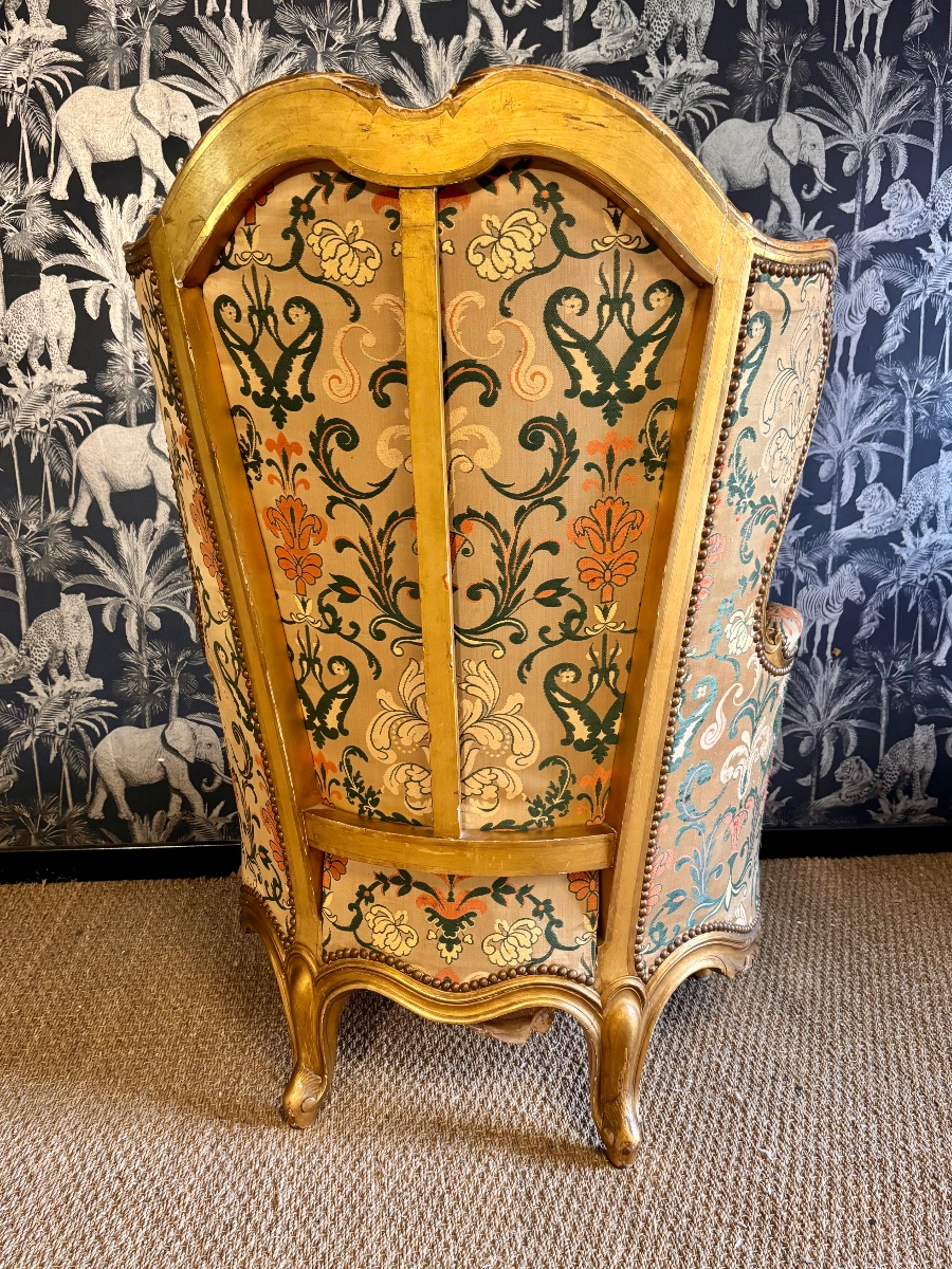 Bergère en bois doré style Louis XV XIX eme -photo-4