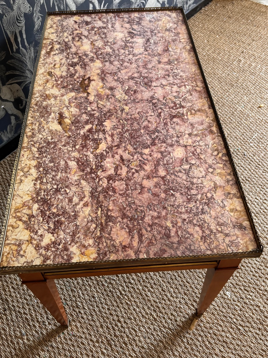 Table basse style Louis XVI marbre 1940-photo-3