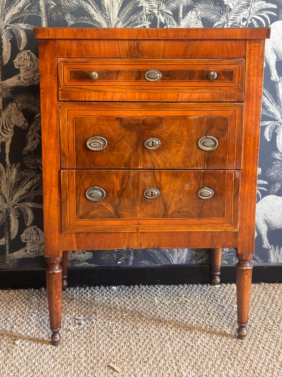 Paire de commodes marqueterie xviii eme Louis XVI -photo-4
