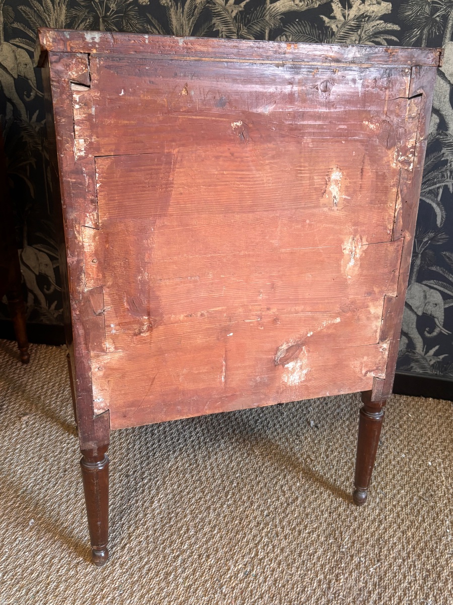 Paire de commodes marqueterie xviii eme Louis XVI -photo-4