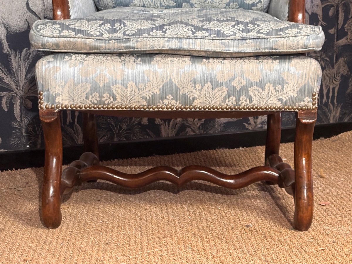Paire fauteuils Louis XIIIos de mouton xviii eme -photo-3