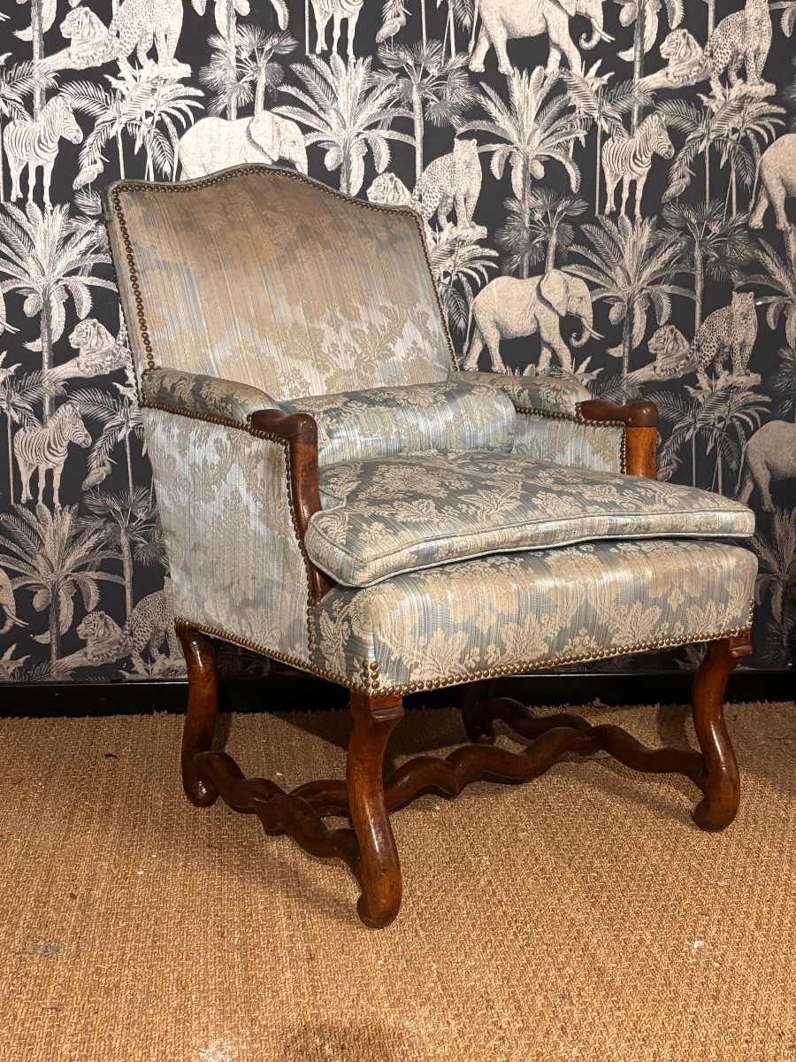 Paire fauteuils Louis XIIIos de mouton xviii eme -photo-1
