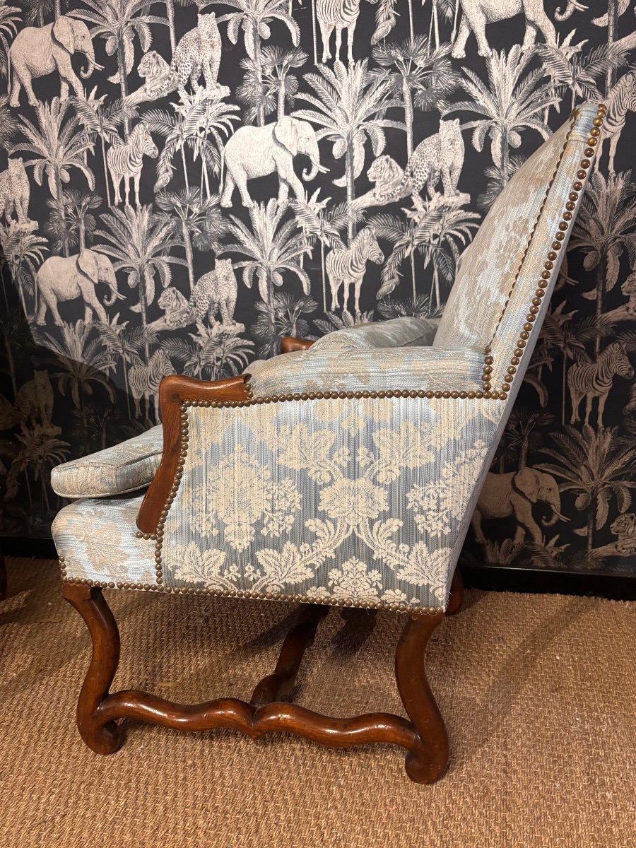 Paire fauteuils Louis XIIIos de mouton xviii eme -photo-2